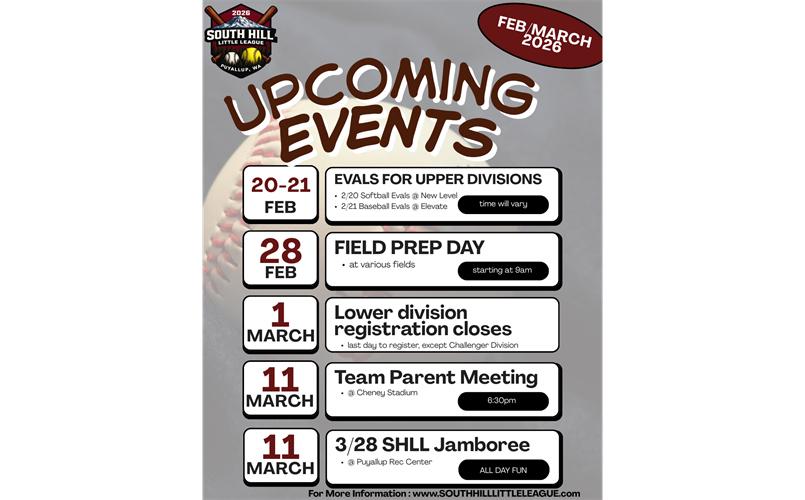 UPCOMING EVENTS